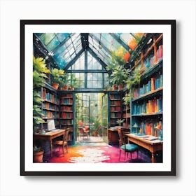 Glass house with a touch of paint  Art Print