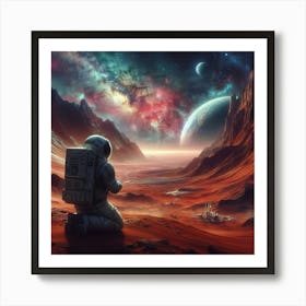 Astronaut On Mars Art Print