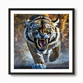 Tiger Running Art Print