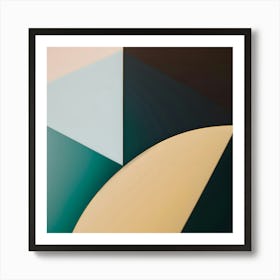 Curves in Contrast: Abstract Geometric Digital Art Art Print