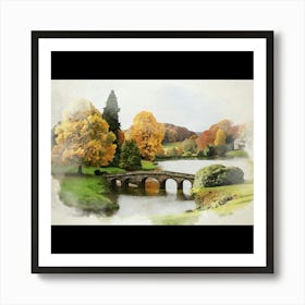 Watercolour Of A Bridge Art Print