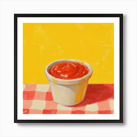 Ketchup Yellow Checkerboard 1 Art Print