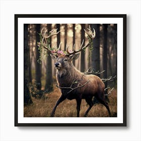 Deer In The Woods Art Print