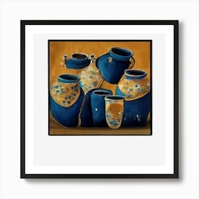 Blue Vases Art Print