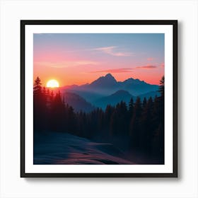 Sunset In The Mountains 53 Art Print