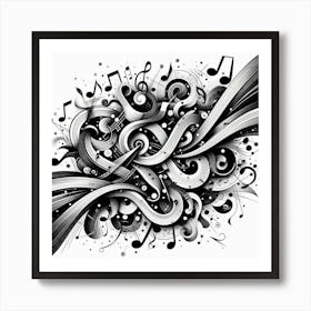 Black and White Abstract Art 396 Art Print