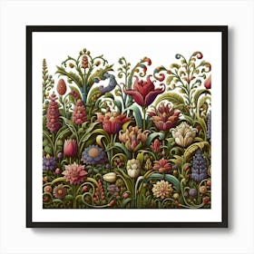 Flowers In The Garden Art Print