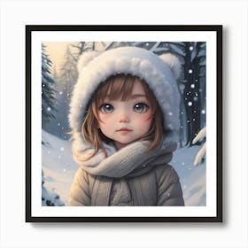 Chibi's Winter Wonderland Art Print