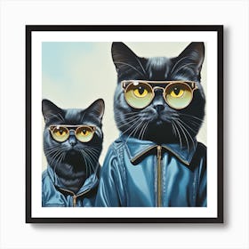 Two Cats In Sunglasses Art Print