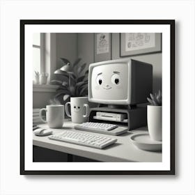 Computer Desk Art Print