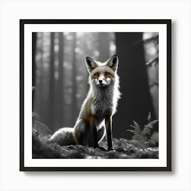 Fox In The Forest 27 Art Print