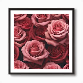 Pink Roses Wallpaper 3 Art Print
