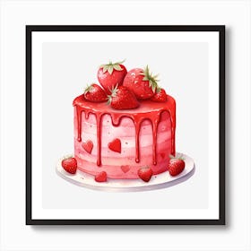 Strawberry Cake 25 Art Print
