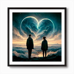 Two People Looking At Each Other Art Print