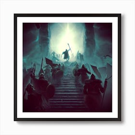 Vikings Ascending Into The Halls Of Valhalla Art Print