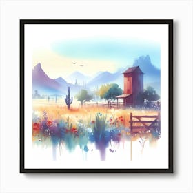 Watercolor Landscape Painting 63 Art Print