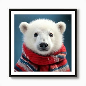 Firefly Adorable Polar Bear Cub In Cozy Winterwear 15651 (2) Art Print