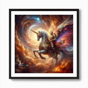 Unicorn and Rider Art Print