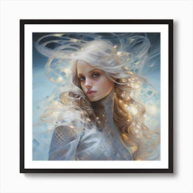 Girl With White Hair 2 Art Print