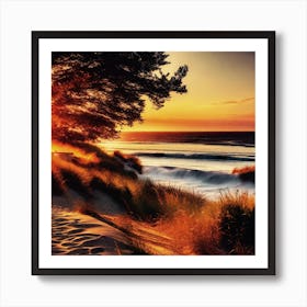 Sunset On The Beach 1059 Art Print