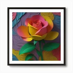 Paper Rose Art Print