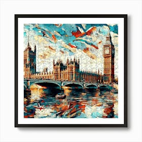 Abstract Puzzle Art Big Ben London Art Print