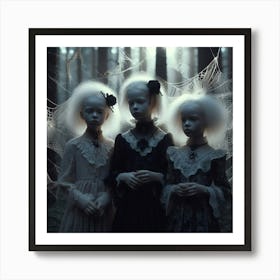 Three Girls In The Woods Art Print
