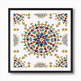 Botanical Harmony Watercolor Mandala Art Print