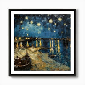 Starry Night Over The Rhone 5 Art Print