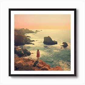 Sunset By The Sea Vintage Photo Art Print