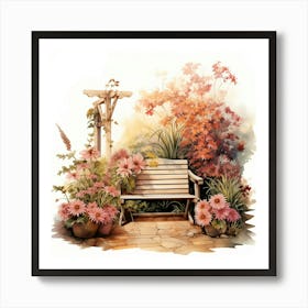 Garden Bench 1 Art Print