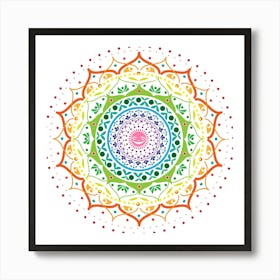 Mandala Pattern Rainbow Pride Art Print