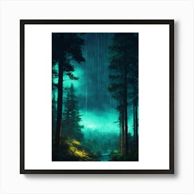 Forest At Night Art Print