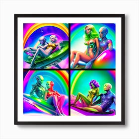 Aliens Intergalactic Love Stories Art Print