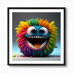 Leonardo Diffusion A 3d Hd Nice Small Rainbow Creature With 2 0 (1) 1 Art Print