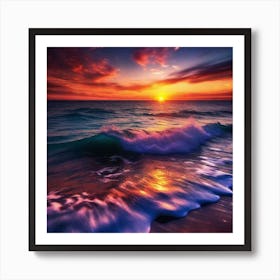 Sunset At The Beach 255 Art Print