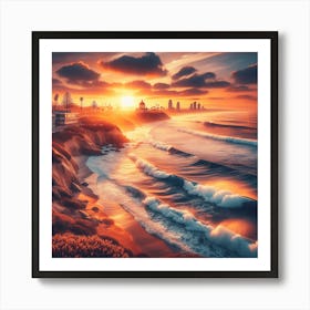 Sunset At The Beach Art Print