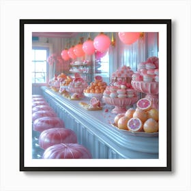 Pink Desserts Art Print