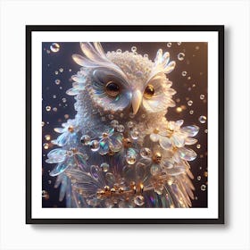 Owl made of glass 2 Art Print