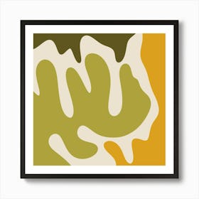 Abstract modern shapes sage and ochre Art Print