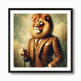 Lion In A Suit Art Print