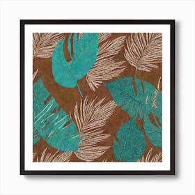 Single Tropical Leaf pattern art, 125 Art Print