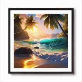 Sunset On The Beach 38 Art Print