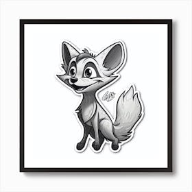 Fox Sticker Art Print