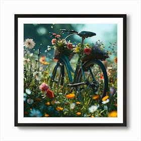 Bicycle In The Meadow 1 Art Print