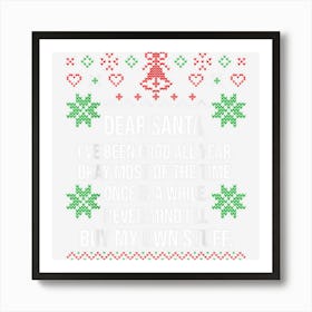 Ugly Christmas Sweater Dear Santa Claus Wish List Art Print