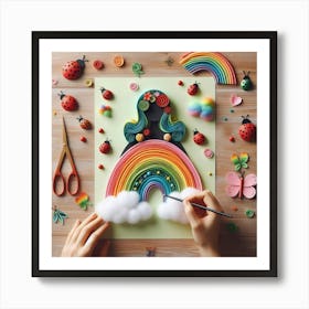 Rainbow Paper Art 1 Art Print