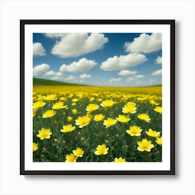 Field Of Yellow Flowers 2 Art Print