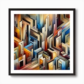 A mixture of modern abstract art, plastic art, surreal art, oil painting abstract painting art deco architecture 12 Art Print