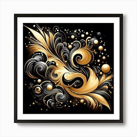 Gold Swirls Art Print